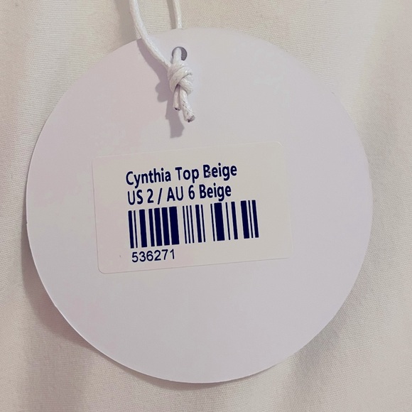 Cynthia Top Beige SO CUTE size 2 (never worn) - Picture 4 of 6